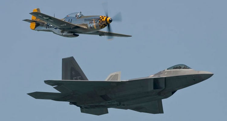 two planes at an airshow