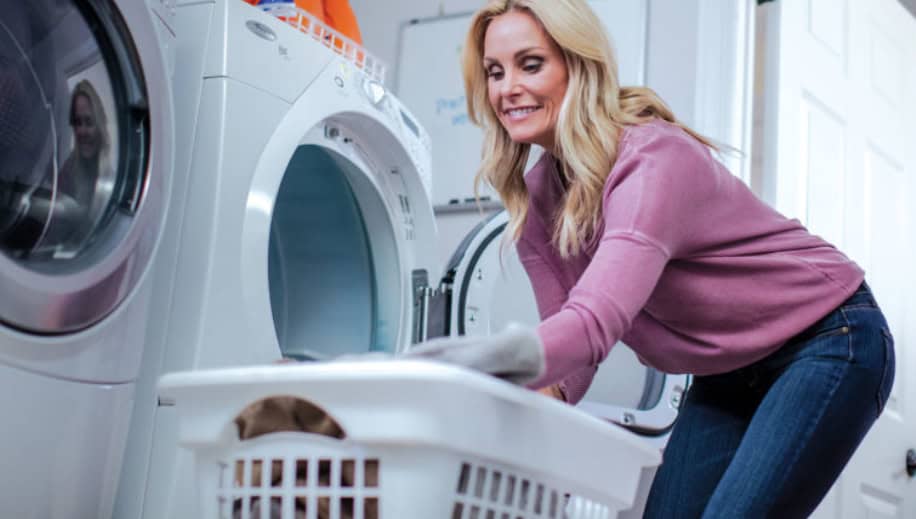 woman doing laundry