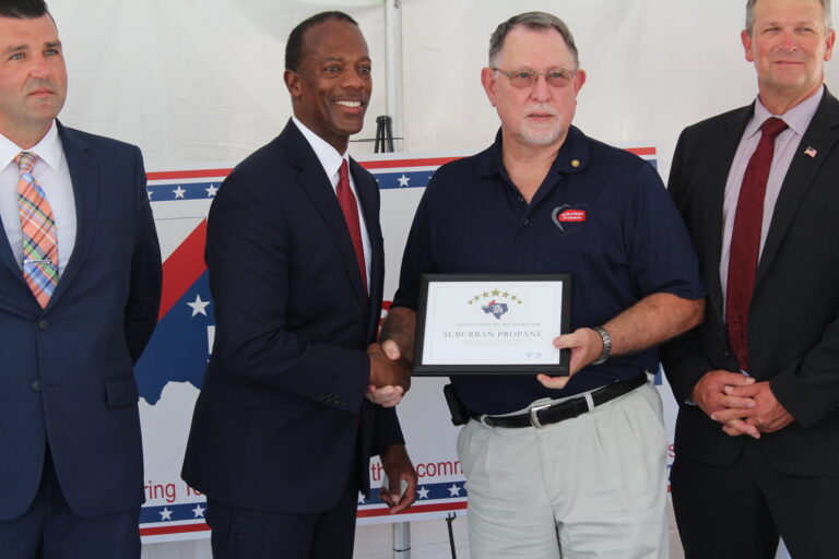 Suburban Propane receiving an award