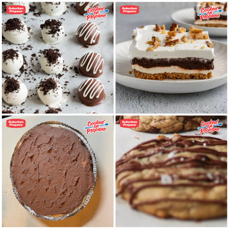 collage of desserts