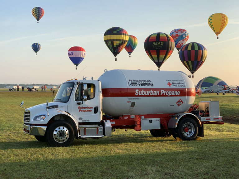 Suburban Propane truck and hot air balloons