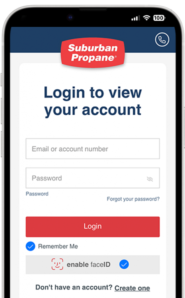mobile phone Suburban Propane mobile app