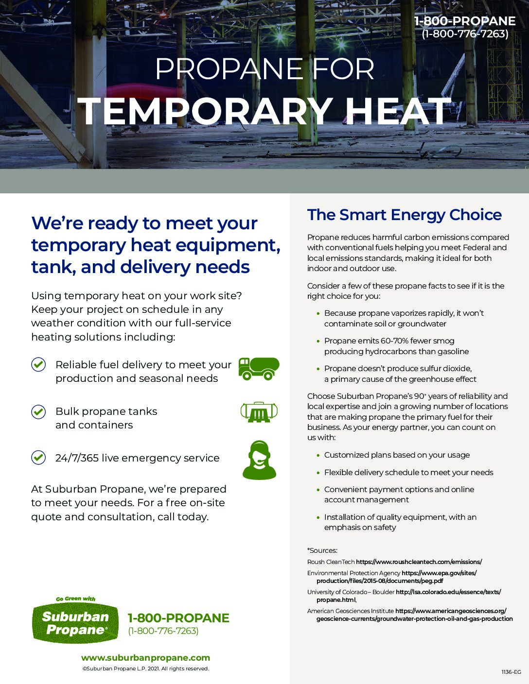 propane for temporary heat PDF image