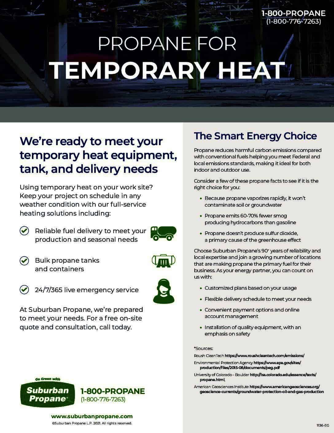 propane for temporary heat PDF image