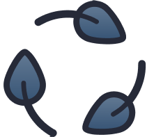 blue leaves icon