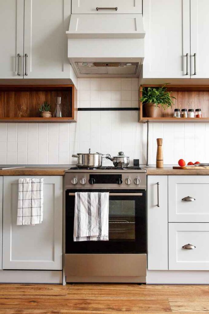 kitchen stove and counters