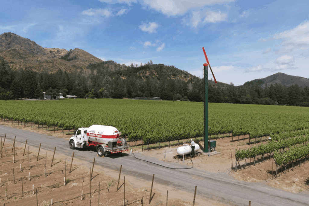 Service truck at a farm