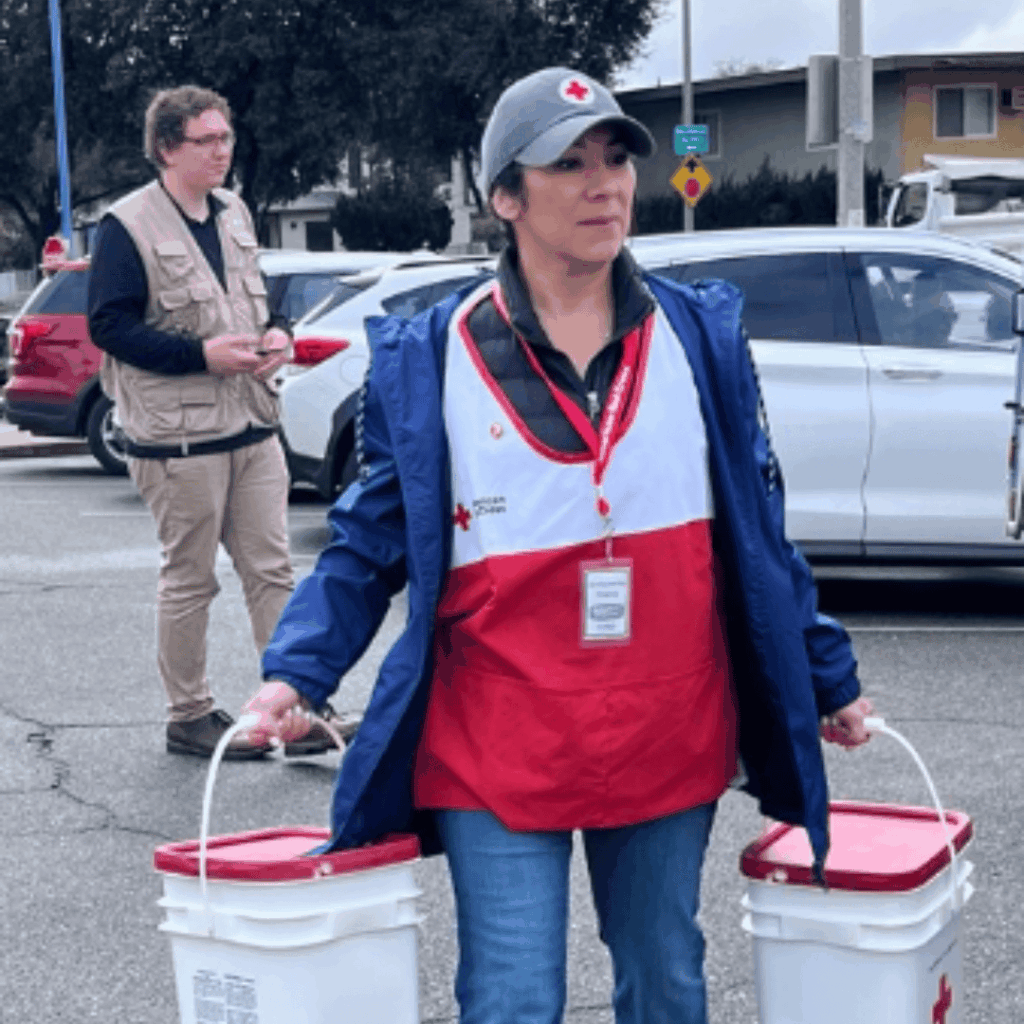 Suburban Propane employee volunteering with the Red Cross