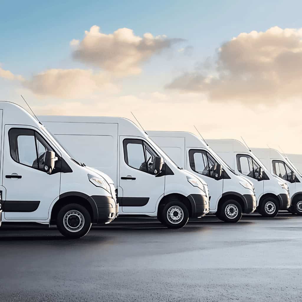 fleet of shuttle vans
